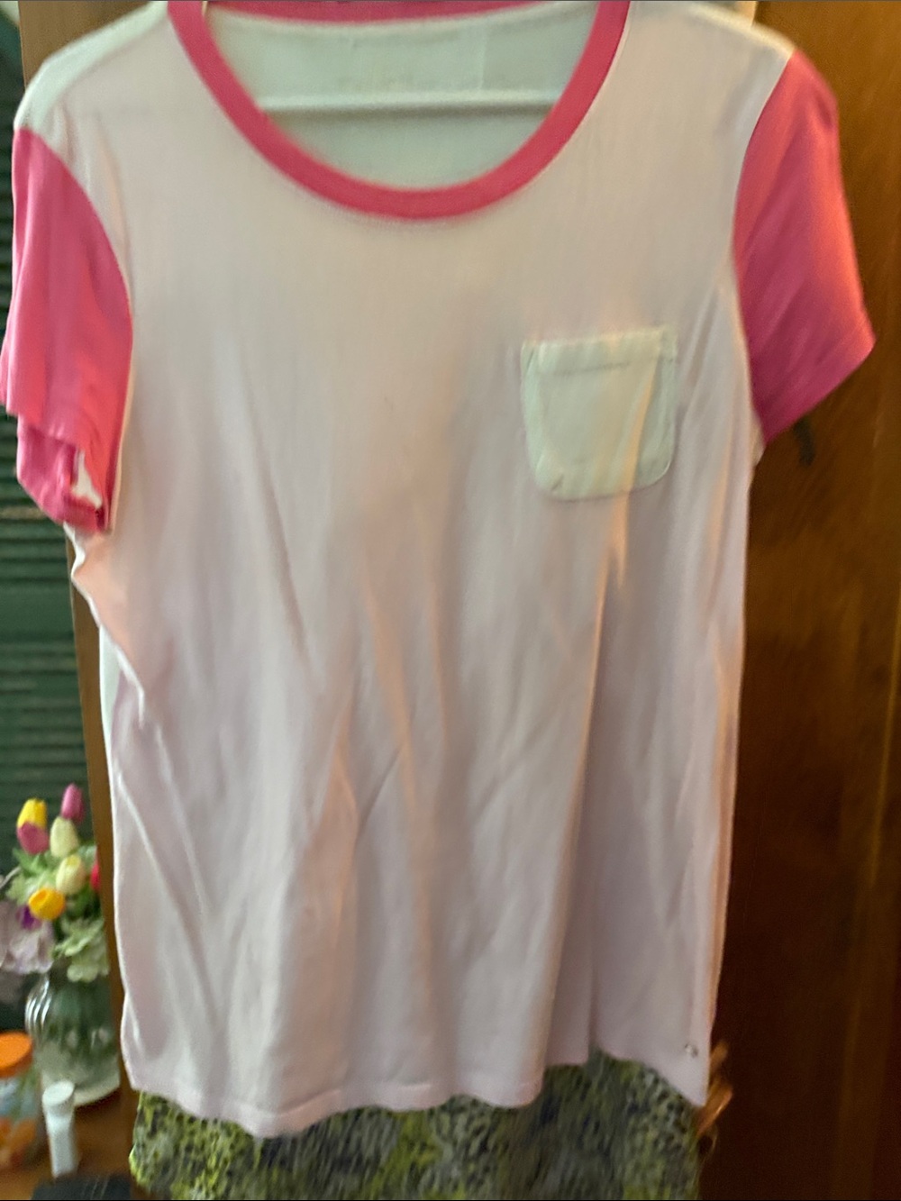 kate spade Pink and Hot Pink Short-Sleeve Pocket Tee